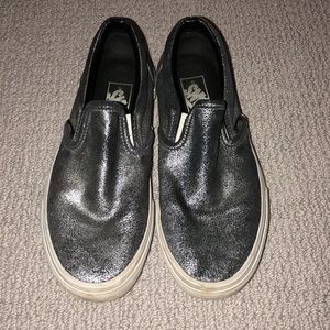 Vans gray sparkle slip on sneaker